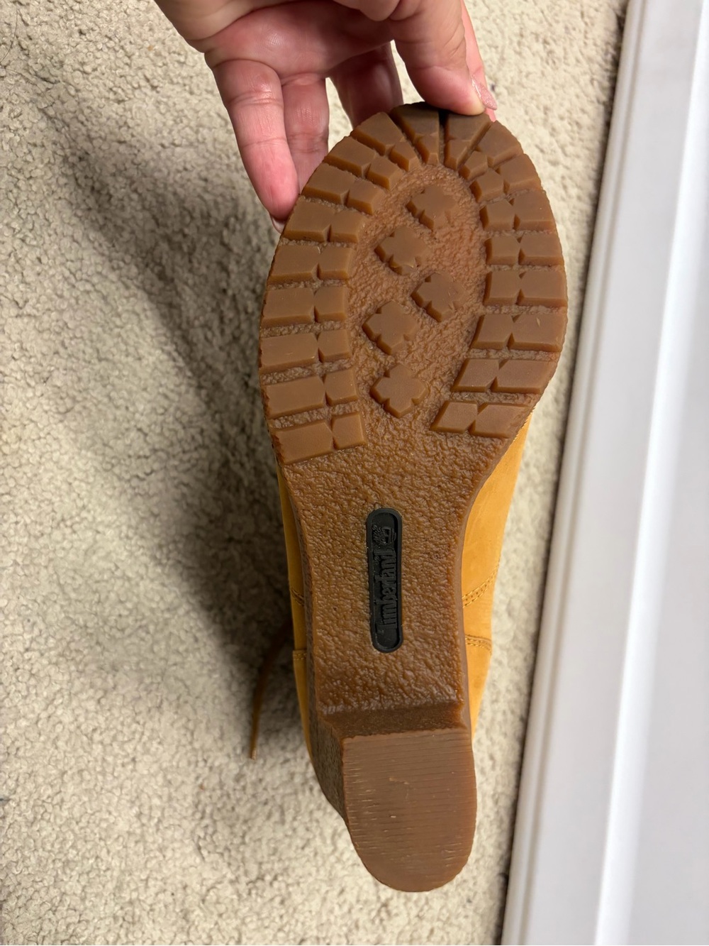 Timberland Tan Lace-Up Block Heel Ankle Boots - Picture 5 of 7